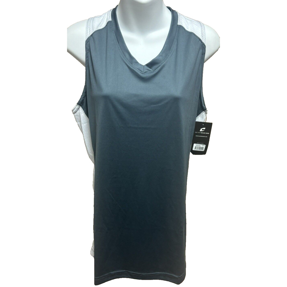 Champro Women's Tank Top Size Large Womens Gray New V-Neck Sleeveless Shirt